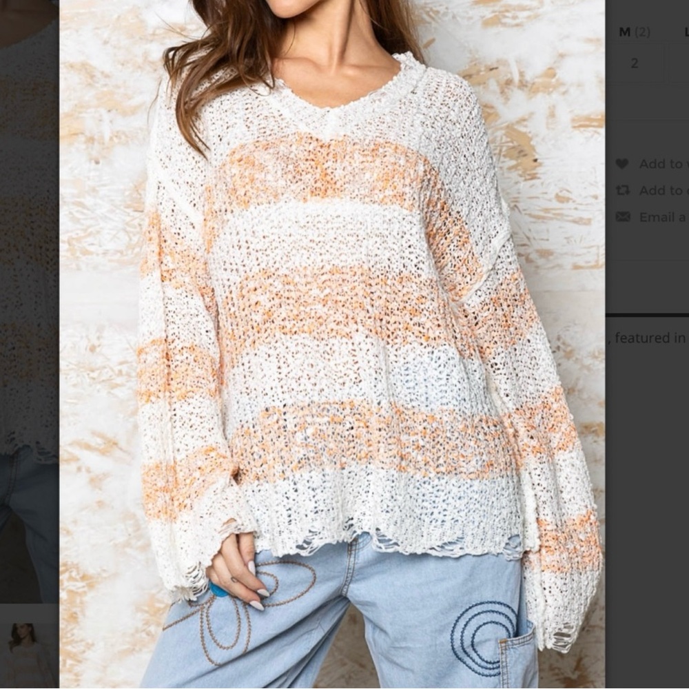 POL Cozy Knit Striped Sweater